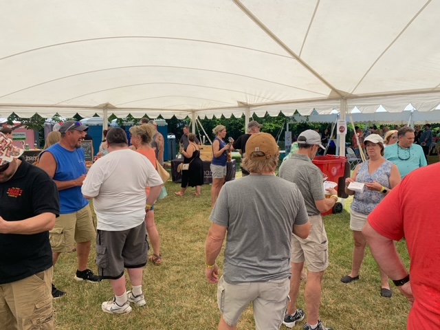under tent